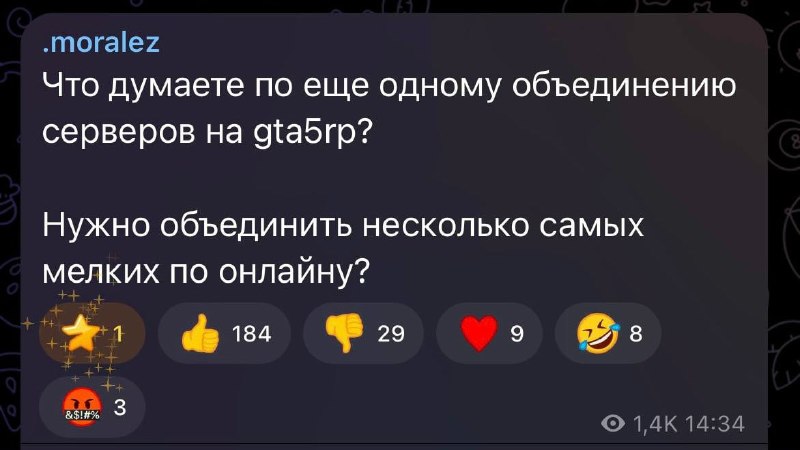 Совладелец GTA5RP запустил опрос о втором объединении серверов